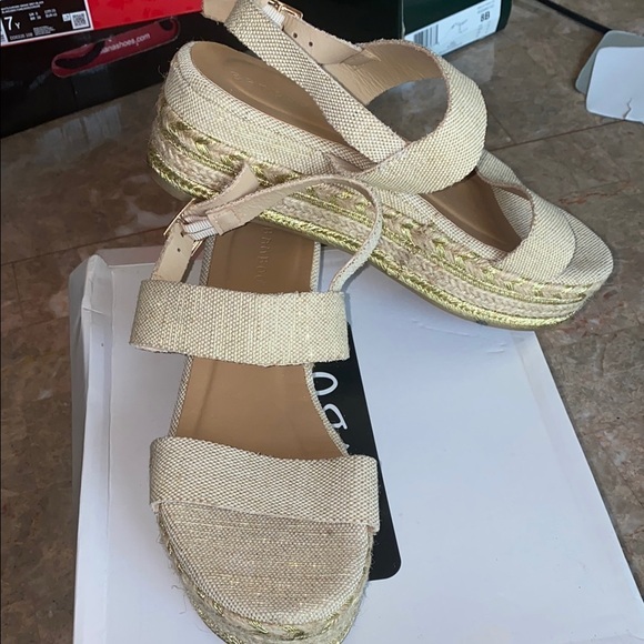 BAMBOO Shoes - BAMBOO Cream Espadrilles with Natural Woven Design